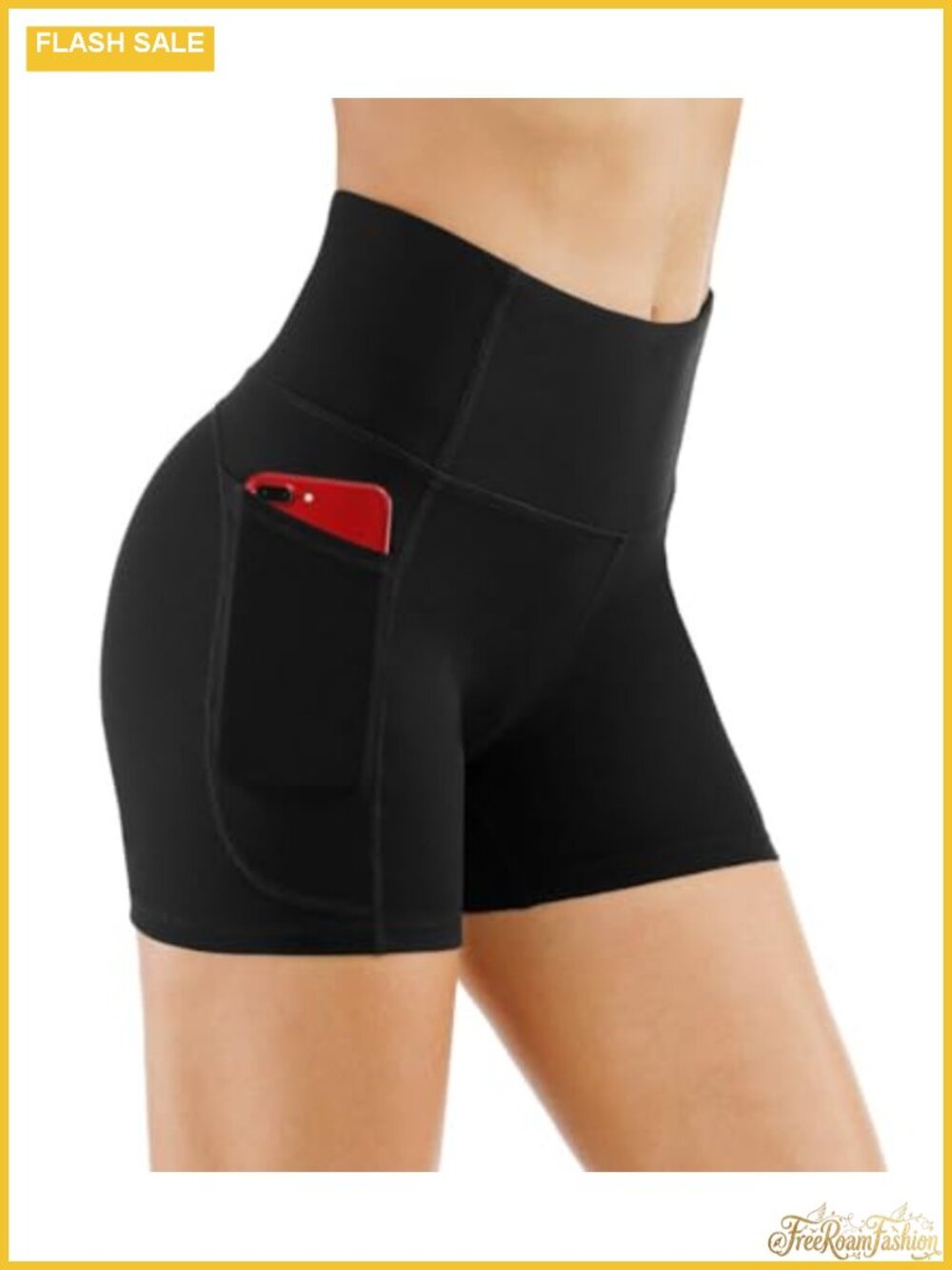 High Waist Tummy Control Yoga Shorts with Deep Pockets for Women